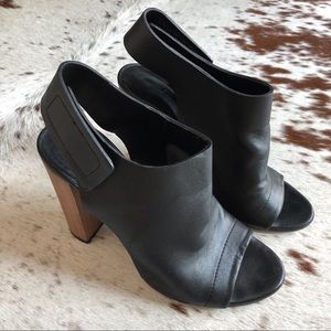 Vince peep toe chunky heel ankle boot sandals
